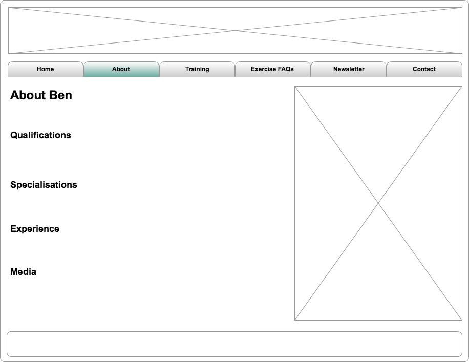 About Page Wireframe